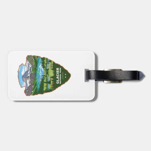 Glacier National Park Montana Arrowhead ラゲッジタグ (裏面横)