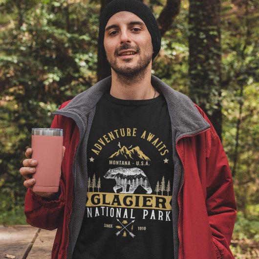 Glacier national park Montana forest landscape Tシャツ