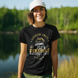 Glacier national park Montana forest landscape Tシャツ