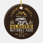 Glacier National Park Montana Timberland Scene セラミックオーナメント (裏面)