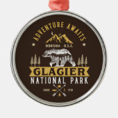 Glacier National Park Montana Timberland Scene メタルオーナメント (正面)