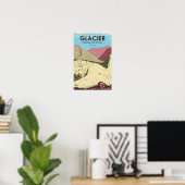 Glacier National Park Montana Triple Divide Peak ポスター (ホームオフィス)