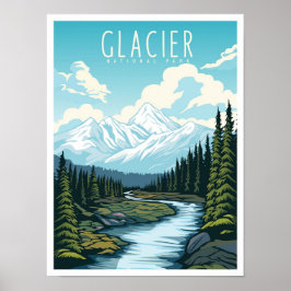 Glacier National Park Montana USA Travel ポスター
