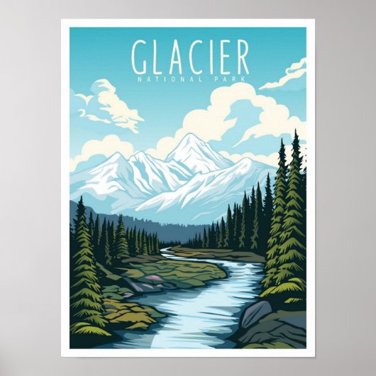 Glacier National Park Montana USA Travel ポスター (正面)