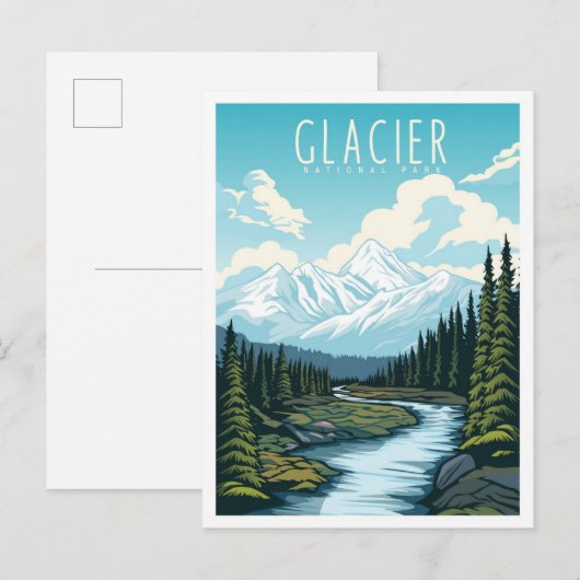 Glacier National Park Montana USA Travel ポストカード (正面/裏面)