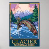 Glacier National Park, MontanaFly Fisherman # ポスター (正面)