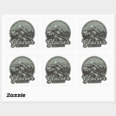 Glacier National Park Mountain Trail スクエアシール (シート)