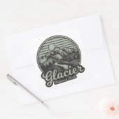 Glacier National Park Mountain Trail スクエアシール (封筒)