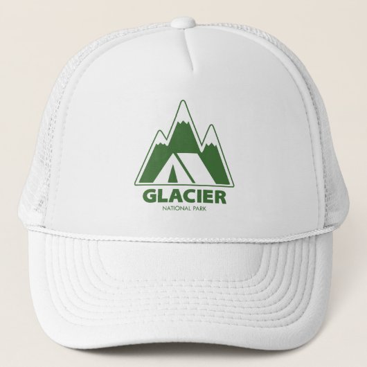 Glacier National Park Mountains Camping キャップ (正面)