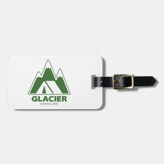 Glacier National Park Mountains Camping ラゲッジタグ (正面横)