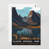Glacier National Park, MT，ヴィンテージ旅行 ポストカード (正面/裏面)