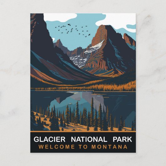 Glacier National Park, MT，ヴィンテージ旅行 ポストカード (正面)