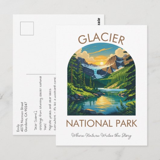Glacier National Park Scenic Postcard ポストカード (正面/裏面)