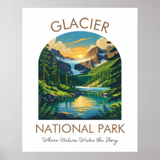 Glacier National Park Scenic Poster ポスター