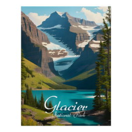 Glacier National Park USA Travel Poster ポスター