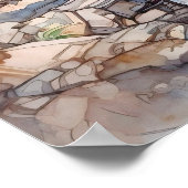 Glacier National Park Watercolor ポスター (角)