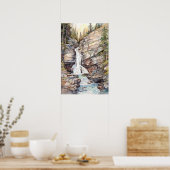 Glacier National Park Watercolor ポスター (キッチン)