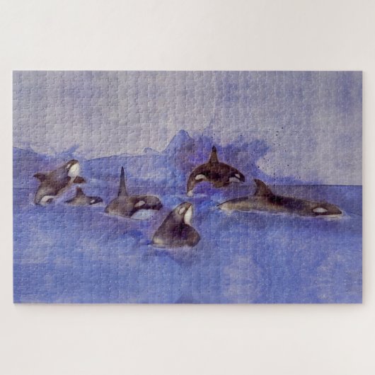 Glacier Orca Killer Whales  ジグソーパズル (横)