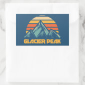 Glacier Peak Retro Turquoise 長方形シール (バッグ)