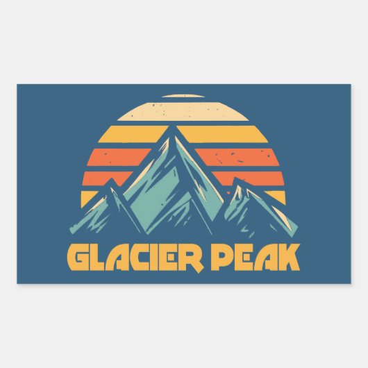 Glacier Peak Retro Turquoise 長方形シール (正面)