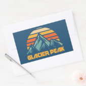 Glacier Peak Retro Turquoise 長方形シール (封筒)