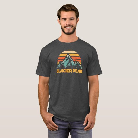 Glacier Peak Retro Turquoise Tシャツ (正面フル)