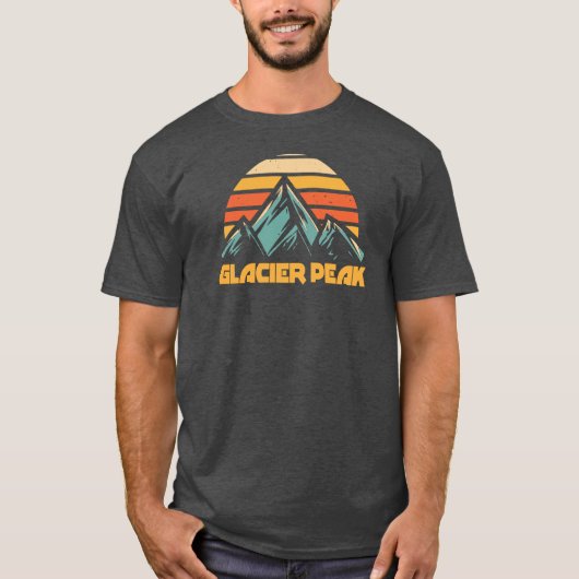 Glacier Peak Retro Turquoise Tシャツ (正面)