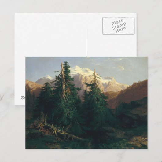 Glacier, Rosen Lanigletscher, 1854 ポストカード (正面/裏面)