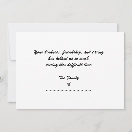 Glacier Sunrise Card悔やみや弔慰ありがとう サンキューカード (裏面)