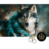 Glacier Teal Wolf Portrait 薄葉紙