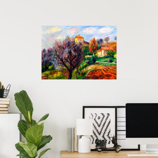 Glackens – オリーブの木のある丘の中腹 ポスター (ホームオフィス)