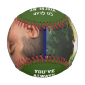GLAD パーソナライズされたあなたは私のパパ2フォトグリーン 野球ボール (裏面)