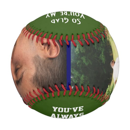 GLAD パーソナライズされたあなたは私のパパ2フォトグリーン 野球ボール (裏面)