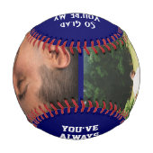 GLAD パーソナライズされた MYパパ2 PHOTO BLUE 野球ボール (裏面)