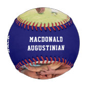 GLAD パーソナライズされた MYパパ2 PHOTO BLUE 野球ボール (正面)