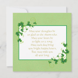 Glad As Shamrocks Irish'賛美Flat Greeting カード