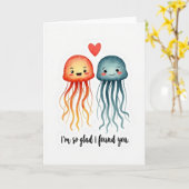 Glad I Found You Jellyfish Card カード (黄色い花)