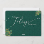 Glad Tidingsグリーンと金ゴールドホリー2写真 シーズンカード (裏面)