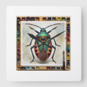 Gladiator Bug 210624IREF113 - Watercolor スクエア壁時計 (正面)