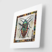 Gladiator Bug 210624IREF113 - Watercolor スクエア壁時計 (傾斜)