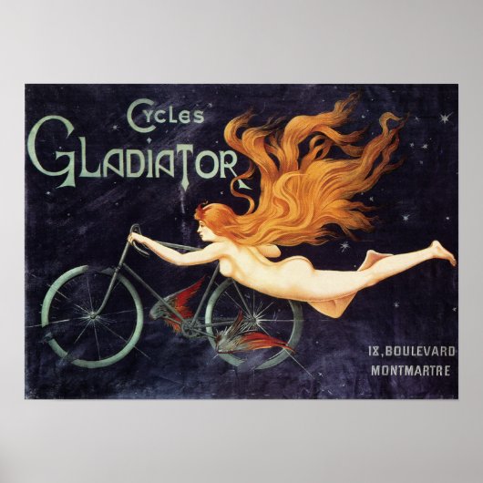GLADIATOR Cyclesヴィンテージフランスのポスターアールヌーボー ポスター (正面)