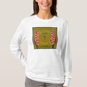 Gladiolaのブランドの柑橘類の木枠のラベル Tシャツ