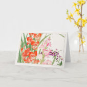 Gladiolus, Schizanthus by Tanigami Konan カード (黄色い花)