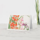 Gladiolus, Schizanthus by Tanigami Konan カード (正面)