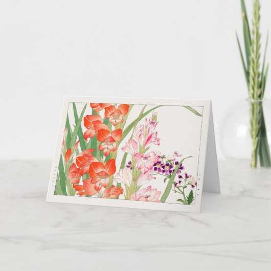 Gladiolus, Schizanthus by Tanigami Konan カード (正面)