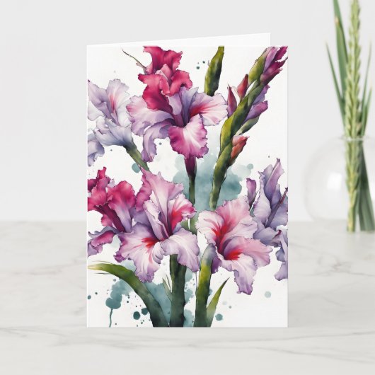 Gladiolus - Watercolor flowers カード (正面)