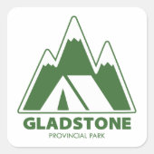 Gladstone Provincial Park Mountains Camping スクエアシール (正面)