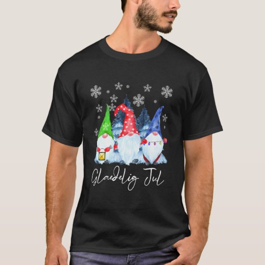 Glaedelig Jul Nordic Gnomes Tomte Nisse Danish Tシャツ (正面)