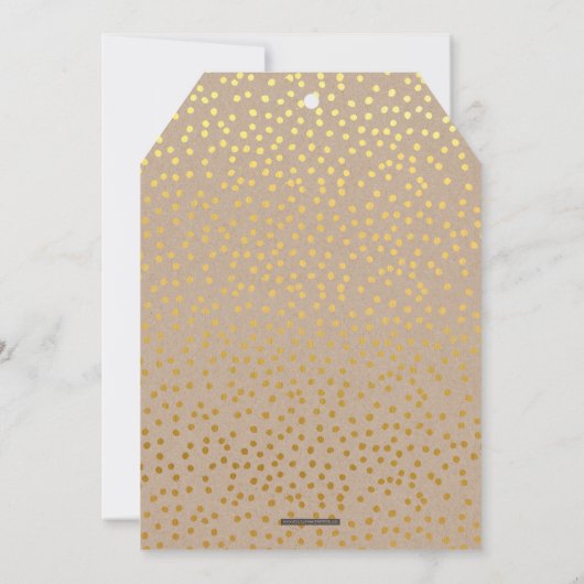 GLAMありがとう素朴な金ゴールド紙吹雪ピンククラフト サンキューカード (裏面)