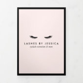 Glamまつ毛エクステンションサロンピンクパンフレット 三つ折りカード (カバー)